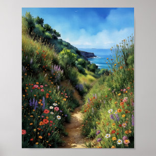 Poster Aquarelle Big Sur California