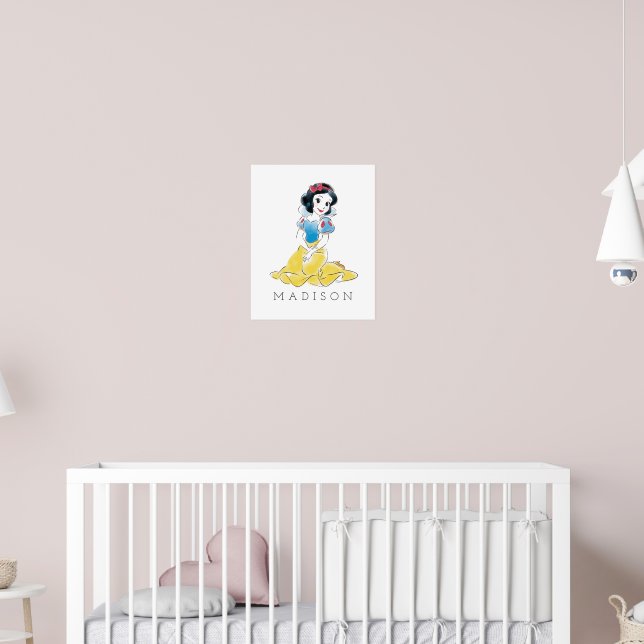 Poster Aquarelle blanche de neige princesse | Ajouter Vot (Pépinière 2)