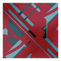Aquarelle bleu ardoise noir sur rouge foncé Design
