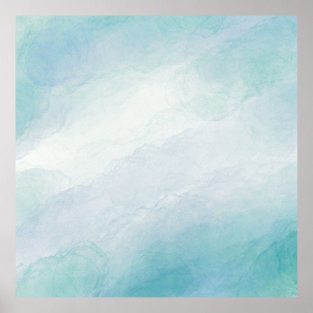 Poster Aquarelle bleue (Devant)