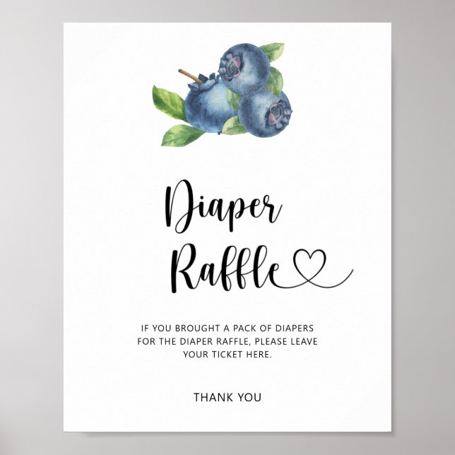 Poster Aquarelle bleuet - tombola de couche (Devant)