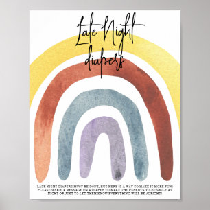 Poster Aquarelle Boho Arc-en-ciel Late Night couches Post