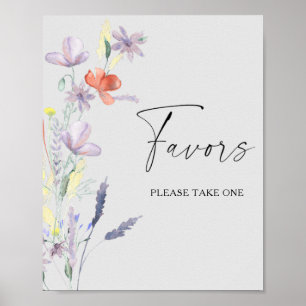Poster Aquarelle boho faveurs de la mariée s'il vous plaî