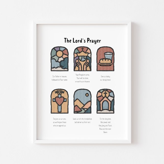 Poster Aquarelle boho l'affiche de prière du seigneur (Créateur téléchargé)