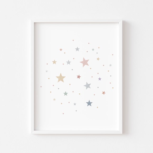 Poster Aquarelle Boho pastel stars print (Créateur téléchargé)