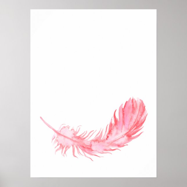 Poster Aquarelle Boho Pink Feature Imprimer (Devant)