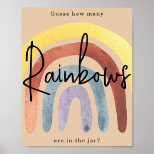 Poster Aquarelle Boho Rainbow / Combien d'arcs-en-ciel Po