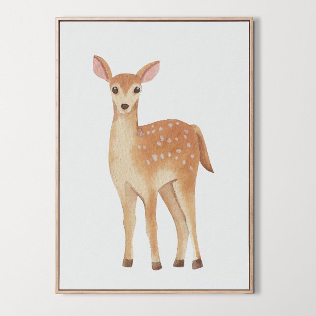Poster Aquarelle Bois Cerfs Garçons Filles Décor Chambre (Watercolor Woodland Deer Boys Girls Room Decor, animal print, 
)