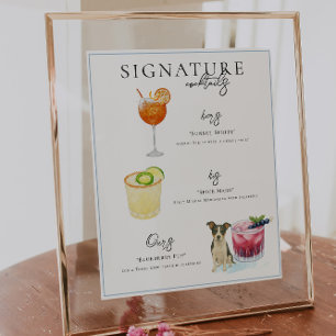 Poster Aquarelle Boisson Signature de la Mariée & du Ma