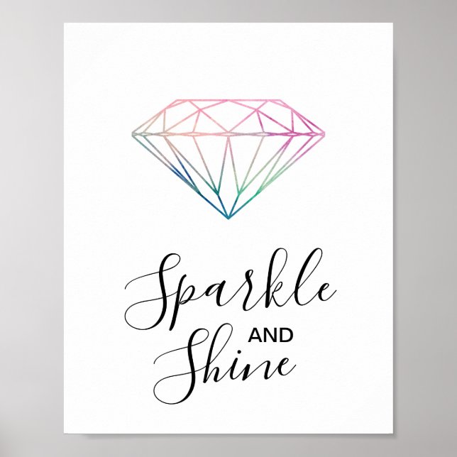 Poster Aquarelle brillante et étincelante (Devant)