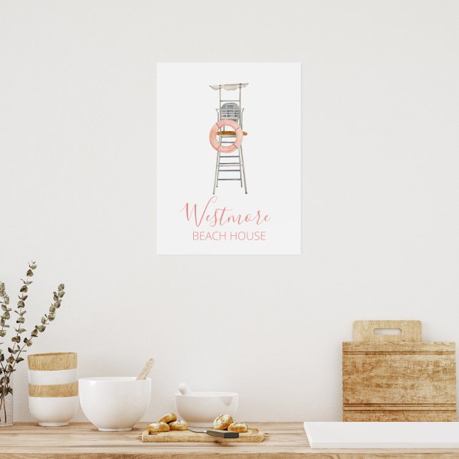 Poster Aquarelle Chaise de garde-vie (Cuisine)