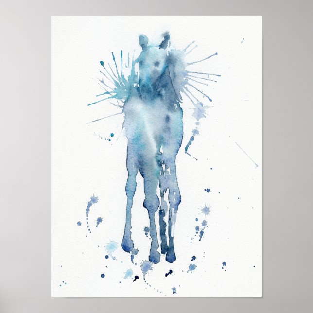 Poster Aquarelle Cheval Abstrait Peinture Foal (Devant)