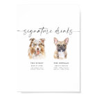 Aquarelle Chien Signature Boissons Panneau de la b