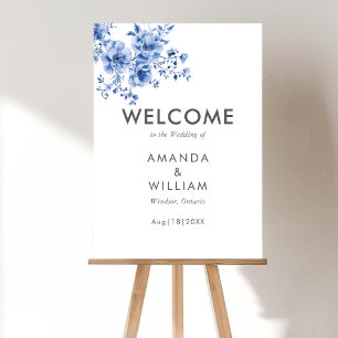 Poster Aquarelle Chinoiserie Florale Panneau de bienvenue