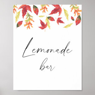 Poster Aquarelle chute feuilles - barre de limonade