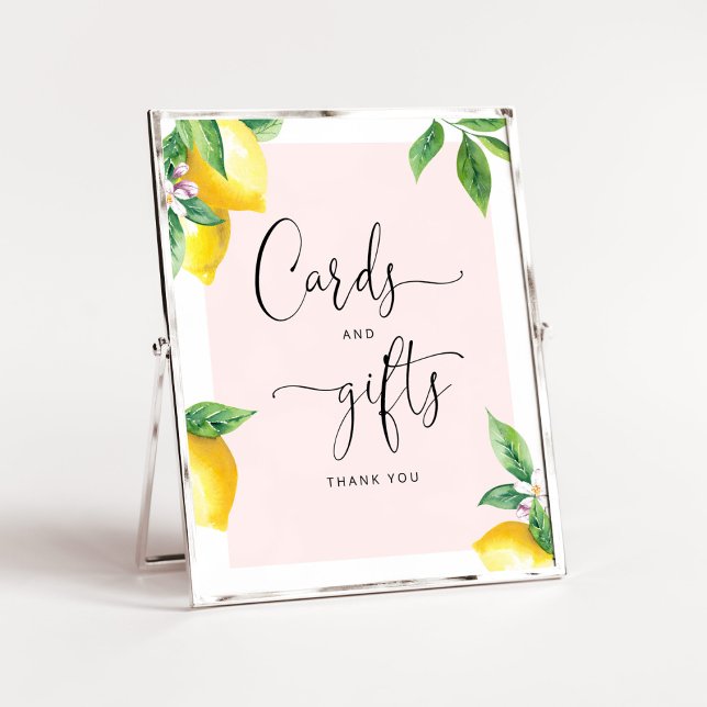 Poster Aquarelle citron baby shower cartes et signe cadea (Créateur téléchargé)