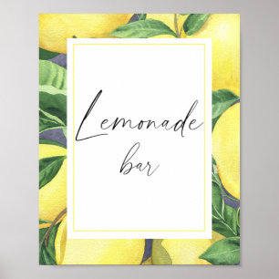Poster Aquarelle citron citron moderne - bar à limonade