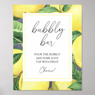 Poster Aquarelle citron citron moderne - barre mousseuse