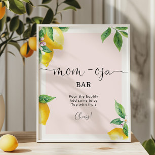 Poster Aquarelle citrons rose maman-osa signe barre