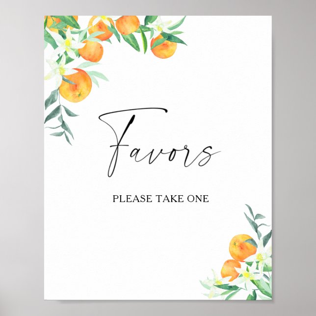 Poster Aquarelle citrus - cadeaux de mariage, veuillez pr (Devant)