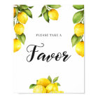Aquarelle Citrus Citron Baby shower Faveurs Signal