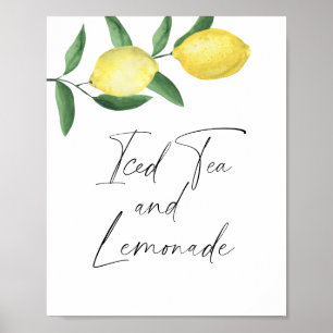 Poster Aquarelle citrus citron - thé glacé et limonade