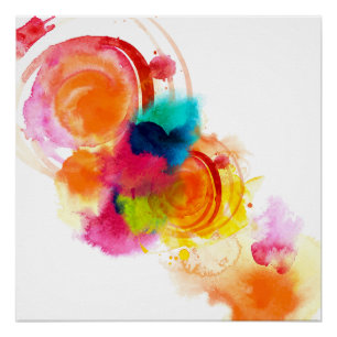 Poster Aquarelle colorée Abstraite