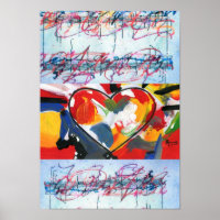 Aquarelle colorée moderne Coeur Abstrait