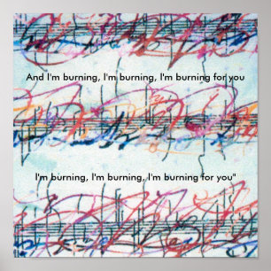 Poster Aquarelle colorée Music Sheet Burning pour vous