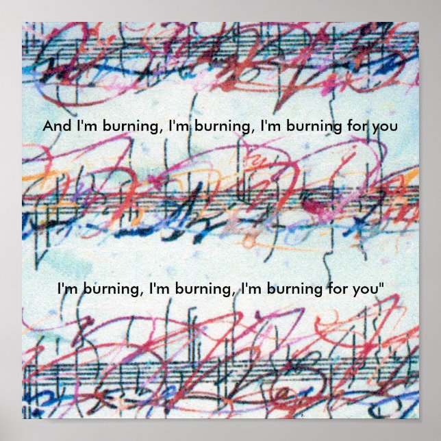 Poster Aquarelle colorée Music Sheet Burning pour vous (Devant)