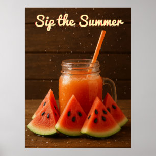 Poster Aquarelle Conception de fruits - Modèle arrière bl