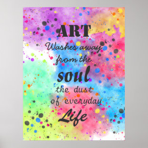 Poster Aquarelle cool citation célèbre