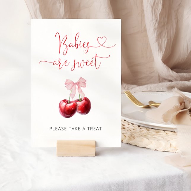 Poster Aquarelle Coquette Cerise Bébés sont doux (Créateur téléchargé)