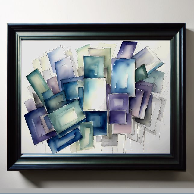 Poster Aquarelle Couleurs Cool géométriques Abstraites 4: (Créateur téléchargé)