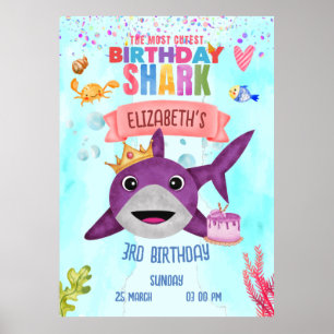 Poster Aquarelle coupe Birthday Sharthday Party