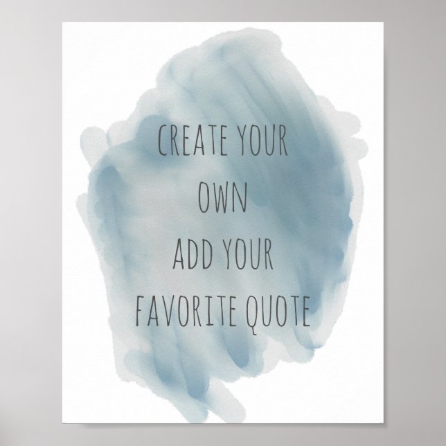 poster aquarelle créer votre propre devis art mur (Devant)