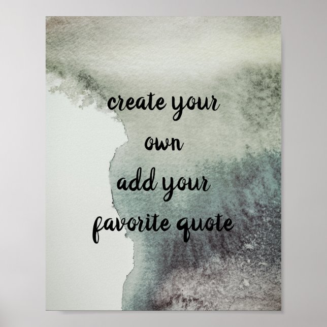 poster aquarelle créer votre propre devis art mur (Devant)