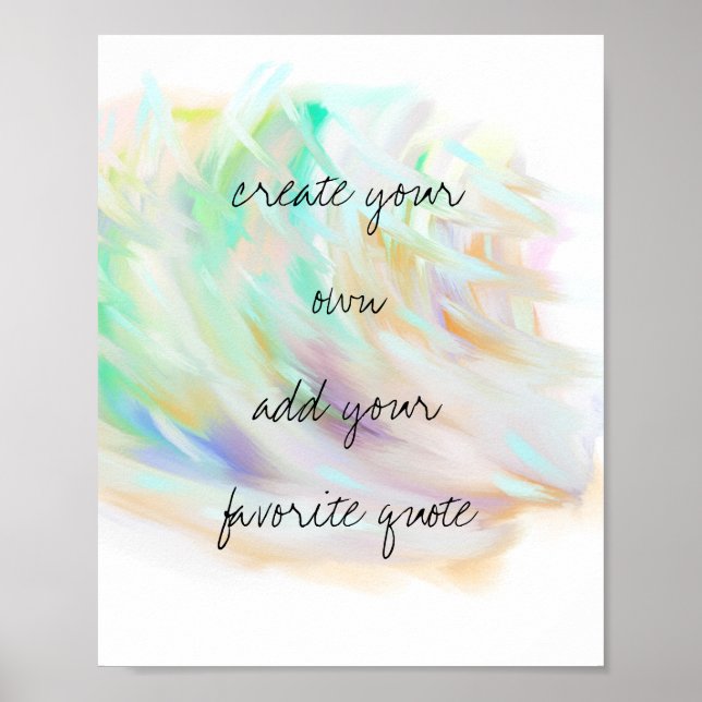 poster aquarelle créer votre propre devis art mur (Devant)