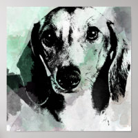 Aquarelle Dachshund Imprimer.