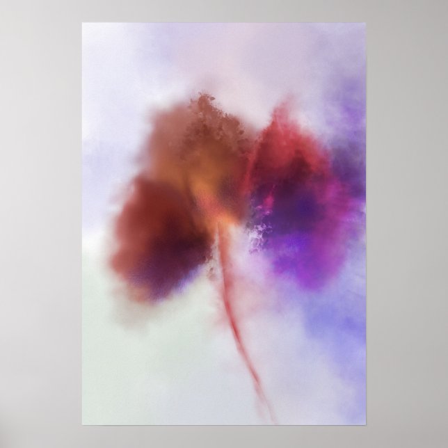 Poster Aquarelle Dandelion Arbre Peinture hybride (Devant)