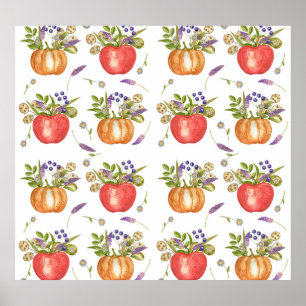 Poster Aquarelle d'automne, Composition transparente.