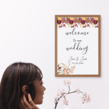 Aquarelle d'automne Mariage Floral Bienvenue