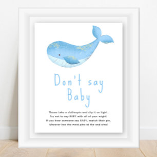 Poster Aquarelle de baleine - Ne dites pas bébé