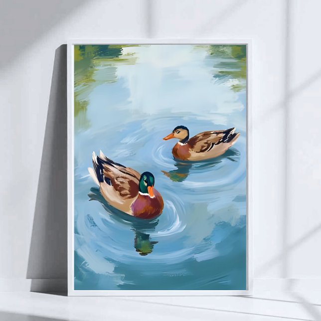 Poster Aquarelle de canard peint (Créateur téléchargé)