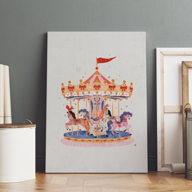 Poster Aquarelle de carrousel Vintage (Créateur téléchargé)