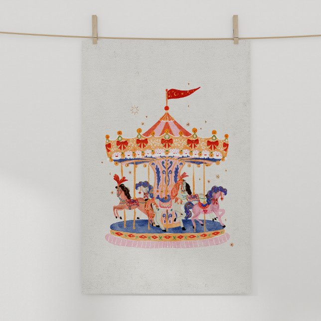 Poster Aquarelle de carrousel Vintage (Créateur téléchargé)