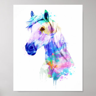 Poster Aquarelle de cheval, Peinture de cheval, Art du ch