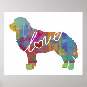 Poster Aquarelle de chien de montagne de Bernese