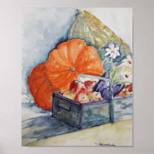 Poster Aquarelle de fruit d'automne