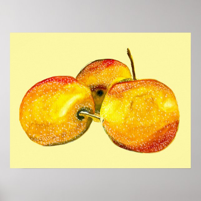 Poster Aquarelle de fruit jaune perruque (Devant)